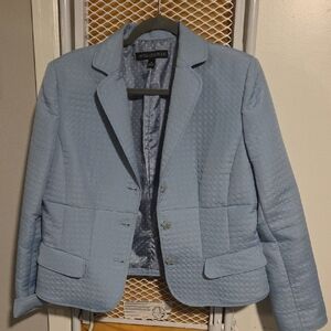 Nipon Boutique New Look Sky Blue Quilted Blazer Size 12